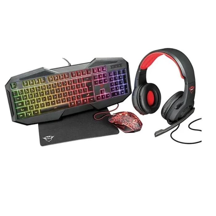 باندل گیمینگ هدست و کیبورد و ماوس و ماوس پد تراست مدل GXT-788 | عماد رایان باندل گیمینگ هدست و کیبورد و ماوس و ماوس پد تراست مدل GXT-788