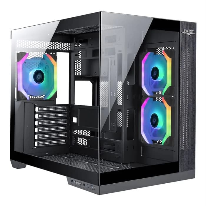 کیس گیمینگ اوست مشکی مدل GT-AQ12-MB | عماد رایان کیس گیمینگ اوست مشکی مدل GT-AQ12-MB