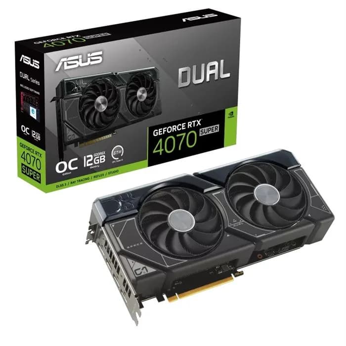 کارت گرافیک ایسوس GeForce RTX 4070 SUPER OC Edition 12GB | عماد رایان کارت گرافیک ایسوس GeForce RTX 4070 SUPER OC Edition 12GB