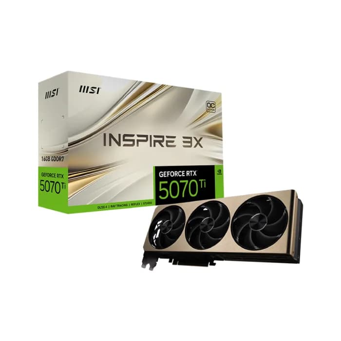 کارت گرافیک ام اس آی مدل GeForce RTX™ 5070 Ti 16G INSPIRE 3X OC | عماد رایان کارت گرافیک ام اس آی مدل GeForce RTX™ 5070 Ti 16G INSPIRE 3X OC