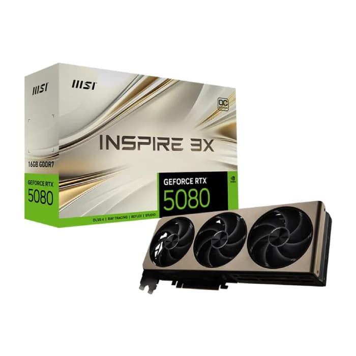 کارت گرافیک ام اس آی مدل GeForce RTX 5080 16GB INSPIRE 3X OC | عماد رایان کارت گرافیک ام اس آی مدل GeForce RTX 5080 16GB INSPIRE 3X OC