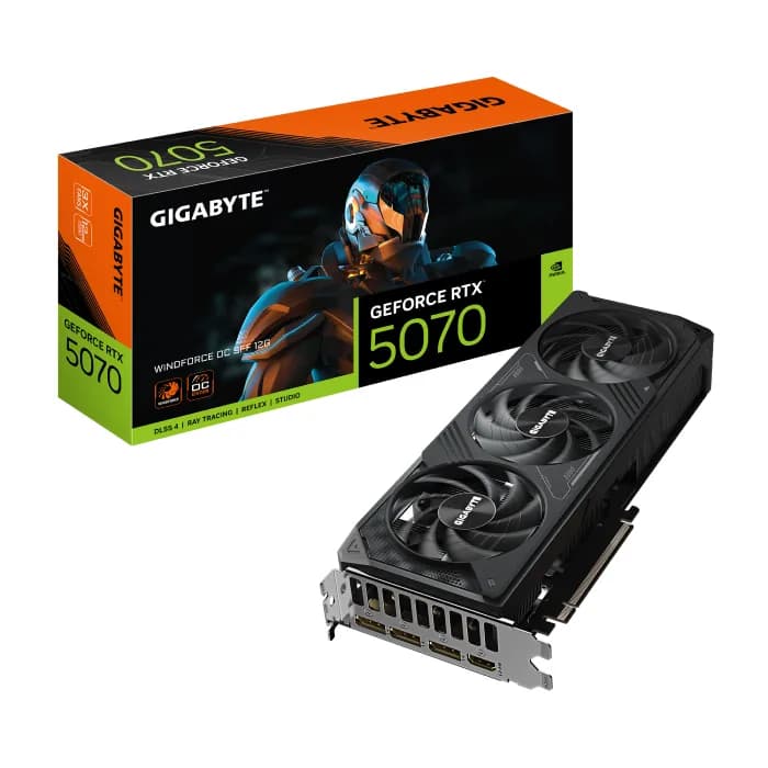 کارت گرافیک گیگابایت مدل GeForce RTX 5070 WINDFORCE OC SFF 12G | عماد رایان کارت گرافیک گیگابایت مدل GeForce RTX 5070 WINDFORCE OC SFF 12G