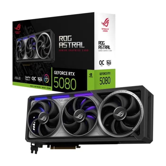 کارت گرافیک ایسوس ROG Astral GeForce RTX 5080 16GB GDDR7 OC Edition | عماد رایان کارت گرافیک ایسوس ROG Astral GeForce RTX 5080 16GB GDDR7 OC Edition