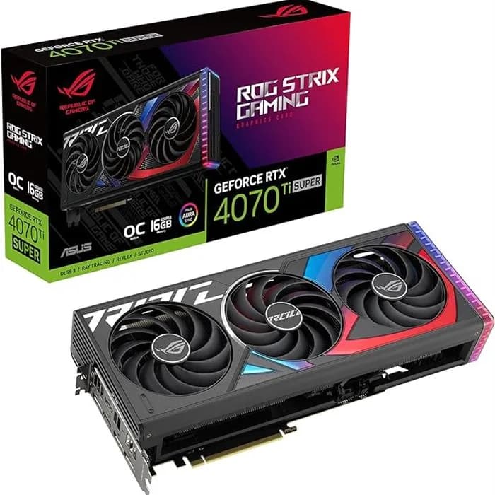 کارت گرافیک ایسوس ROG Strix GeForce RTX™ 4070 Ti SUPER OC 16G | عماد رایان کارت گرافیک ایسوس ROG Strix GeForce RTX™ 4070 Ti SUPER OC 16G