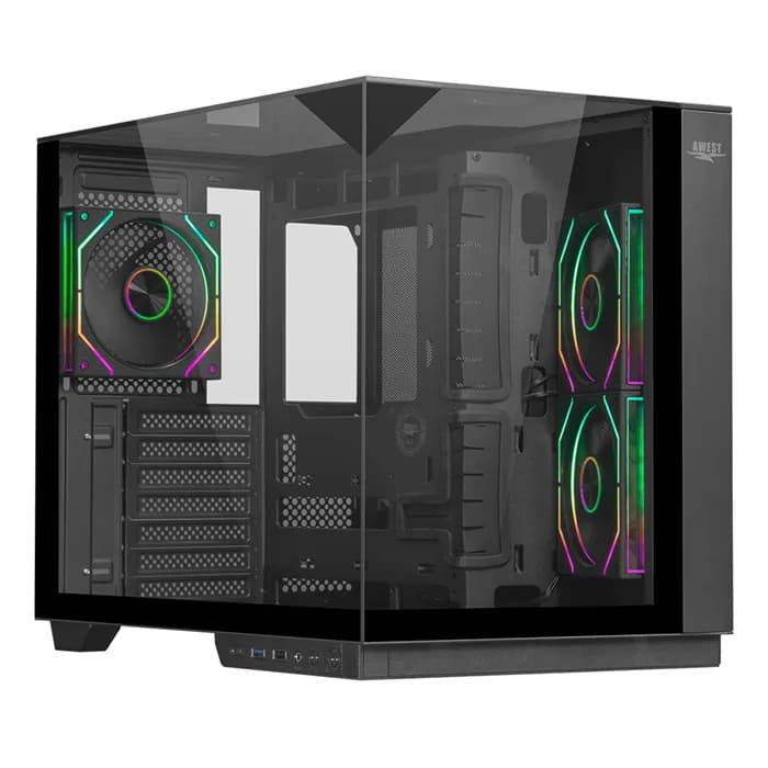 کیس گیمینگ مشکی اوست AQ17 TG Black | عماد رایان کیس گیمینگ مشکی اوست AQ17 TG Black