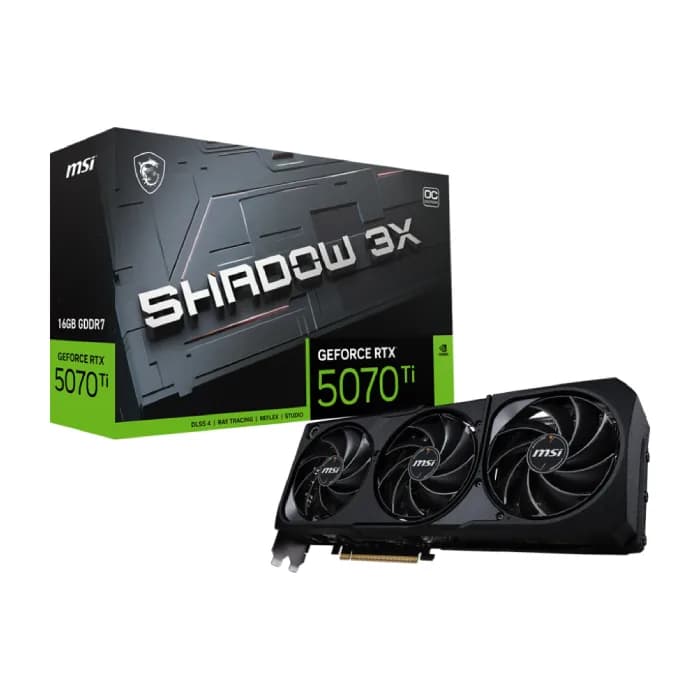 کارت گرافیک ام اس آی مدل GeForce RTX 5070 Ti 16GB SHADOW 3X OC | عماد رایان کارت گرافیک ام اس آی مدل GeForce RTX 5070 Ti 16GB SHADOW 3X OC