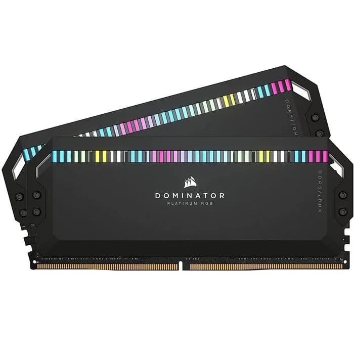 رم کامپیوتر DDR5 دو کاناله 5200 مگاهرتز CL40 کورسیر مدل Dominator Platinum RGB ظرفیت 64 گیگابایت | عماد رایان رم کامپیوتر DDR5 دو کاناله 5200 مگاهرتز CL40 کورسیر مدل Dominator Platinum RGB ظرفیت 64 گیگابایت