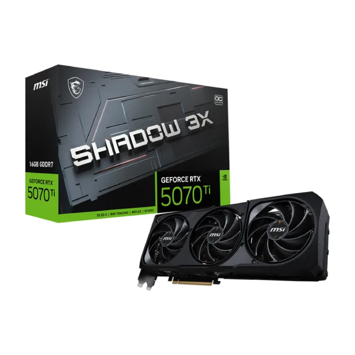 کارت گرافیک ام اس آی مدل GeForce RTX 5070 Ti 16GB SHADOW 3X OC — | عماد رایان کارت گرافیک ام اس آی مدل GeForce RTX 5070 Ti 16GB SHADOW 3X OC —