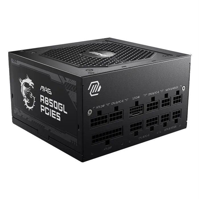 پاور ام اس ای 850 وات Power MSI MAG A850GL PCIE5 ATX3.1 — مشکی | عماد رایان پاور ام اس ای 850 وات Power MSI MAG A850GL PCIE5 ATX3.1 — مشکی