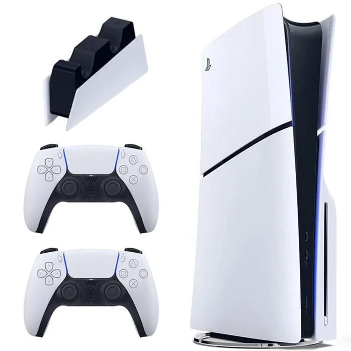 کنسول بازی سونی PlayStation 5 Slim ظرفیت یک ترابایت ریجن 2016A اروپا | همراه دسته اضافه و پایه شارژر — سفید | عماد رایان کنسول بازی سونی PlayStation 5 Slim ظرفیت یک ترابایت ریجن 2016A اروپا | همراه دسته اضافه و پایه شارژر — سفید