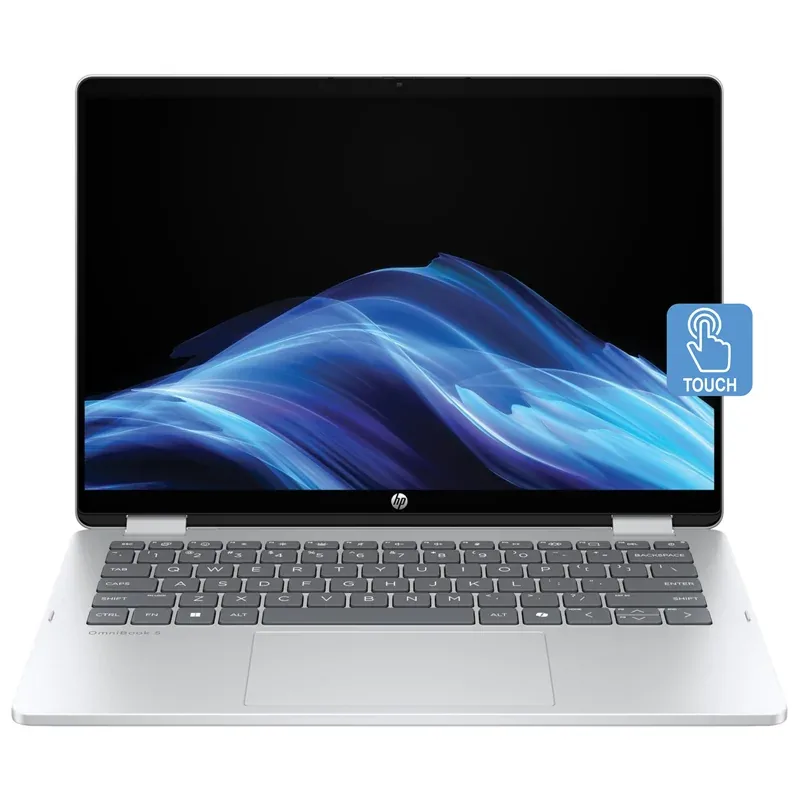 لپ تاپ 14 اینچی اچ پی Omnibook 5 Flip 14 FP0013dx-B پردازنده Core 5 120U رم 8GB حافظه SSD 1TB گرافیک Intel — نقرهای | عماد رایان لپ تاپ 14 اینچی اچ پی Omnibook 5 Flip 14 FP0013dx-B پردازنده Core 5 120U رم 8GB حافظه SSD 1TB گرافیک Intel — نقرهای